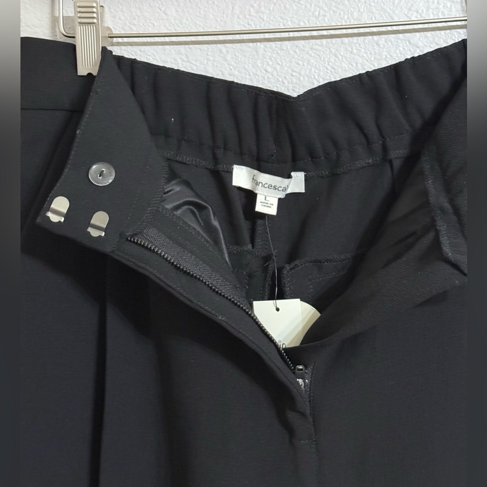 Francesca’s Black Wide Leg Pleated Trousers Womens Size L NWT - Picture 5 of 9